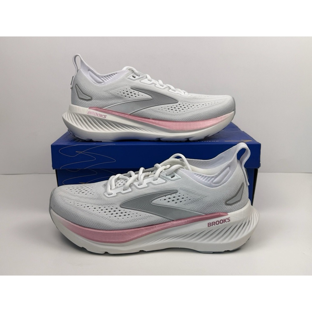 Brooks Glycerin GTS 23 Running Shoes Women's 9.5 D White/Habor Mist/ Metallic